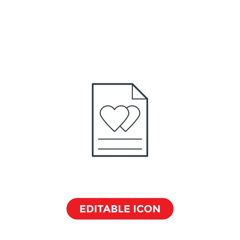 love agreement editable stroke icon vector