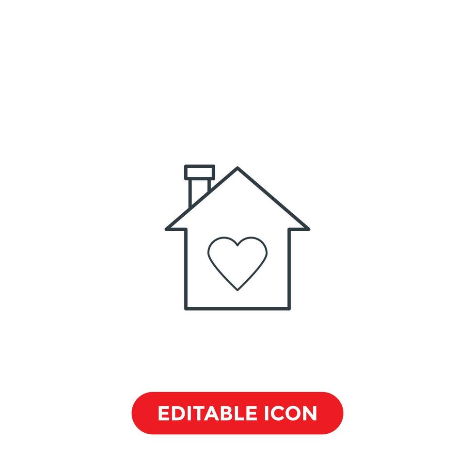 love home editable stroke icon vector