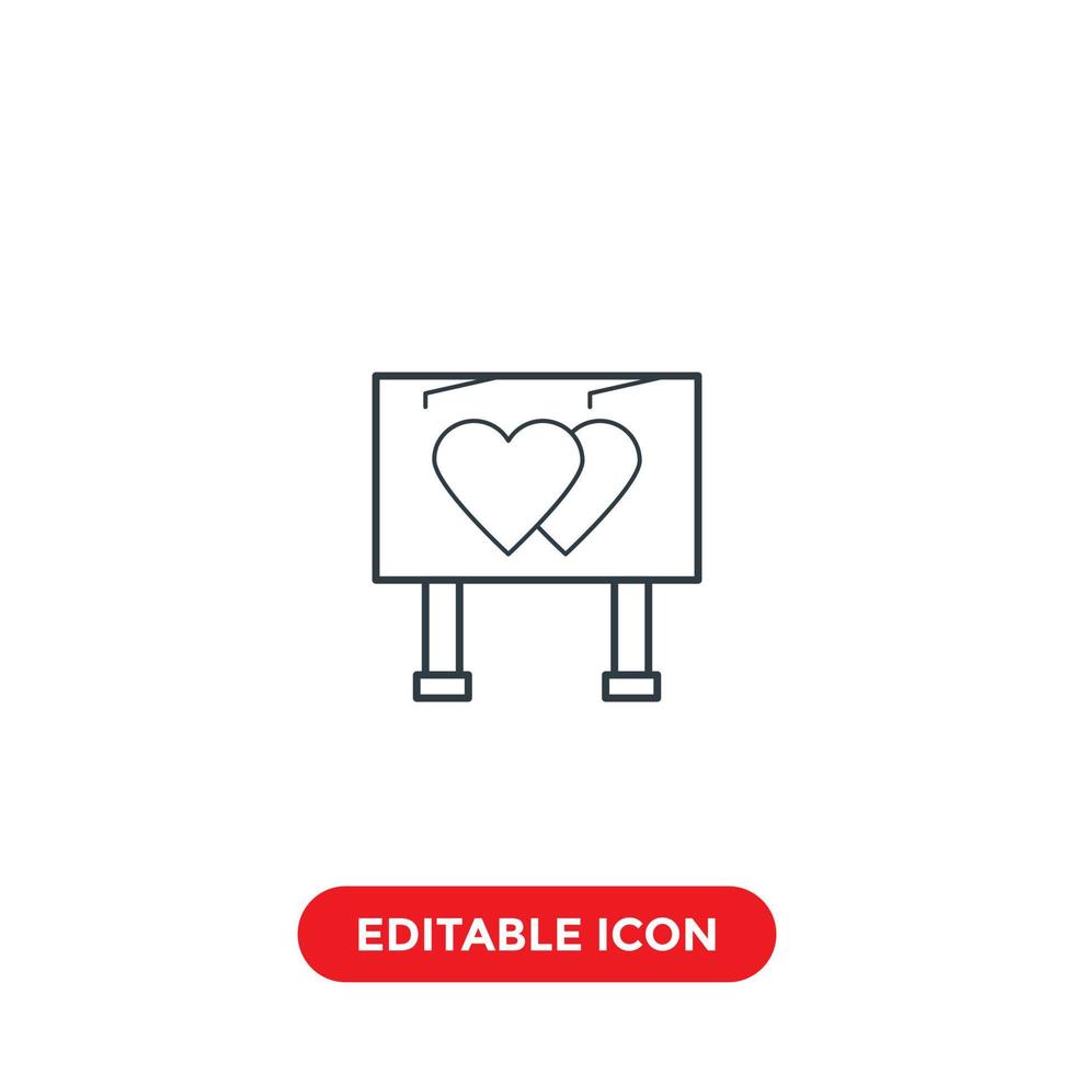 love board editable stroke icon vector