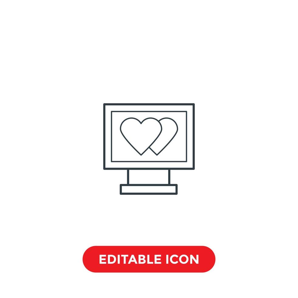 love board editable stroke icon vector