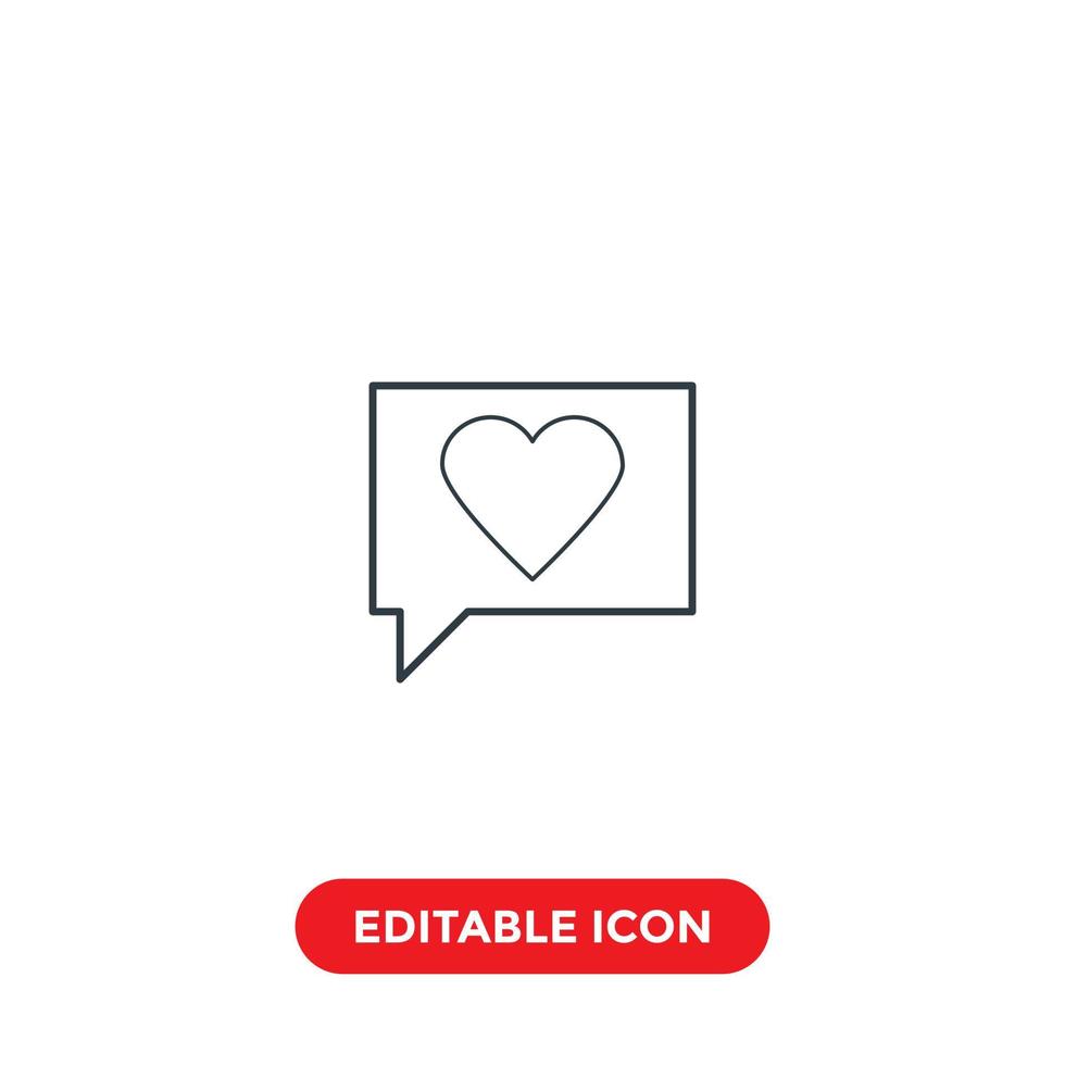 love message editable stroke icon vector