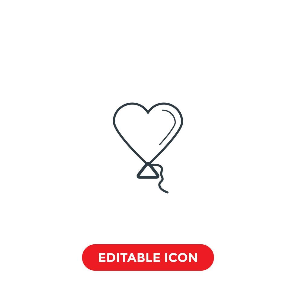 love balloon editable stroke icon vector