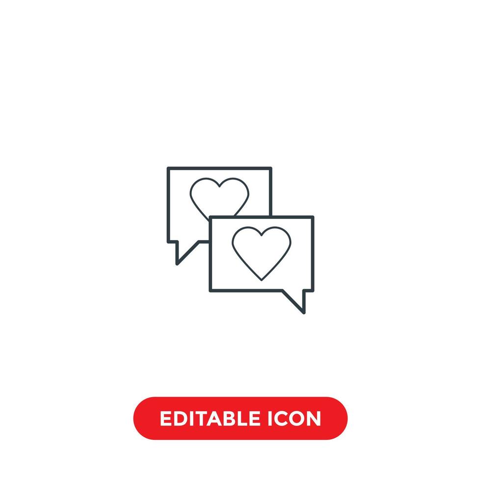 love message editable stroke icon vector