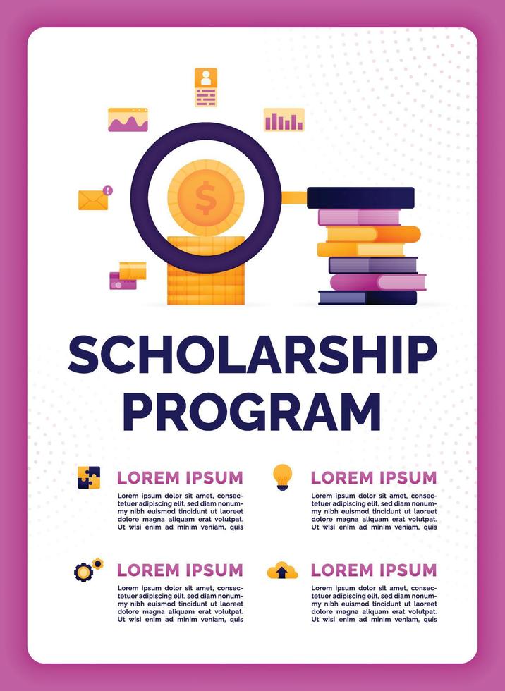 Vector illustration of scholarship program can help achieve your goals