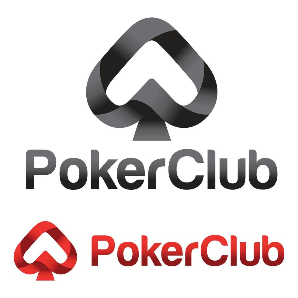 Modern vector gradient poker club sports logo design icon template. Vector illustration for brand, club, tournament, championship. Isolated on white background