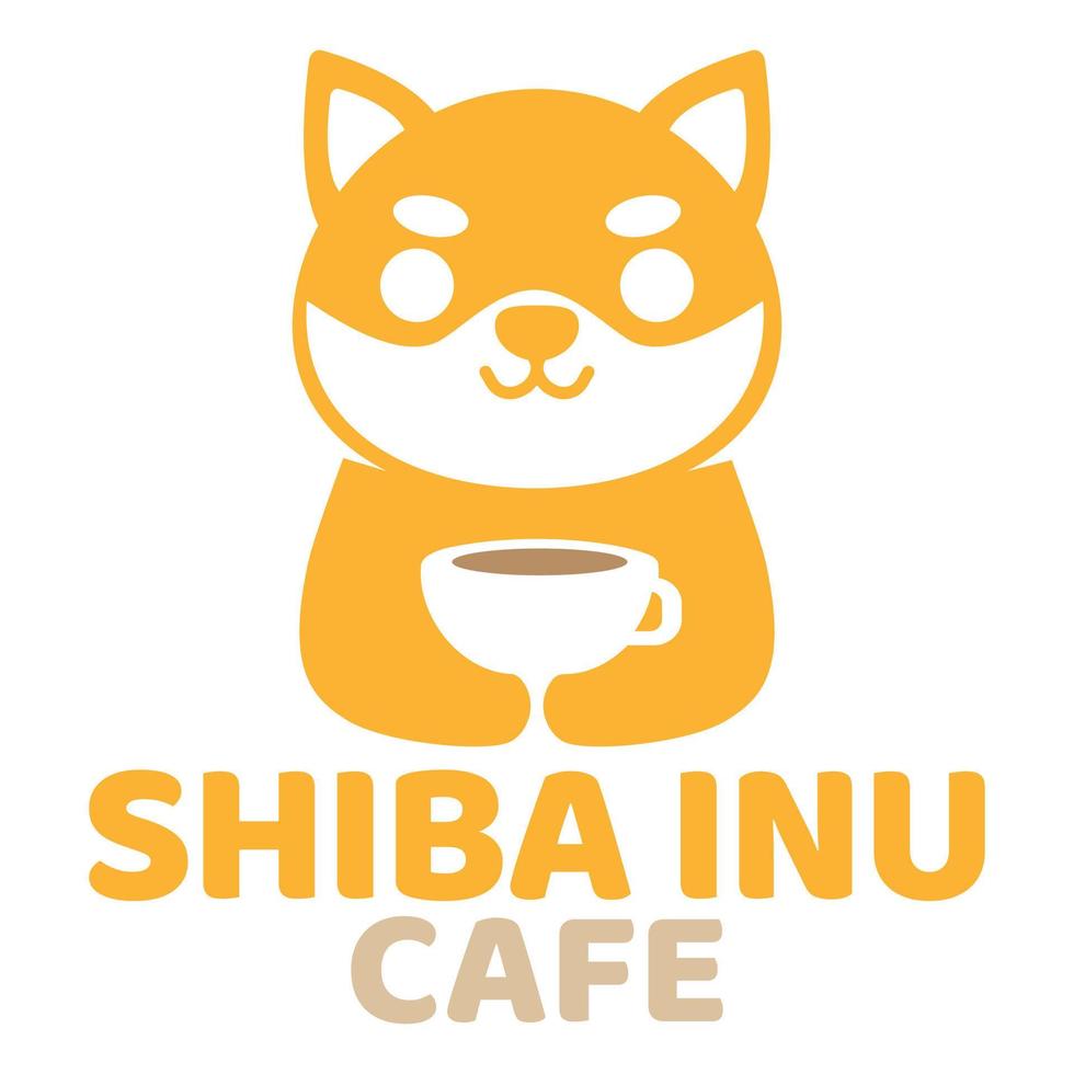 moderno mascota plano diseño sencillo minimalista linda shiba inu perro logo icono diseño modelo vector con moderno ilustración concepto estilo para cafetería, café comercio, restaurante, insignia, emblema y etiqueta