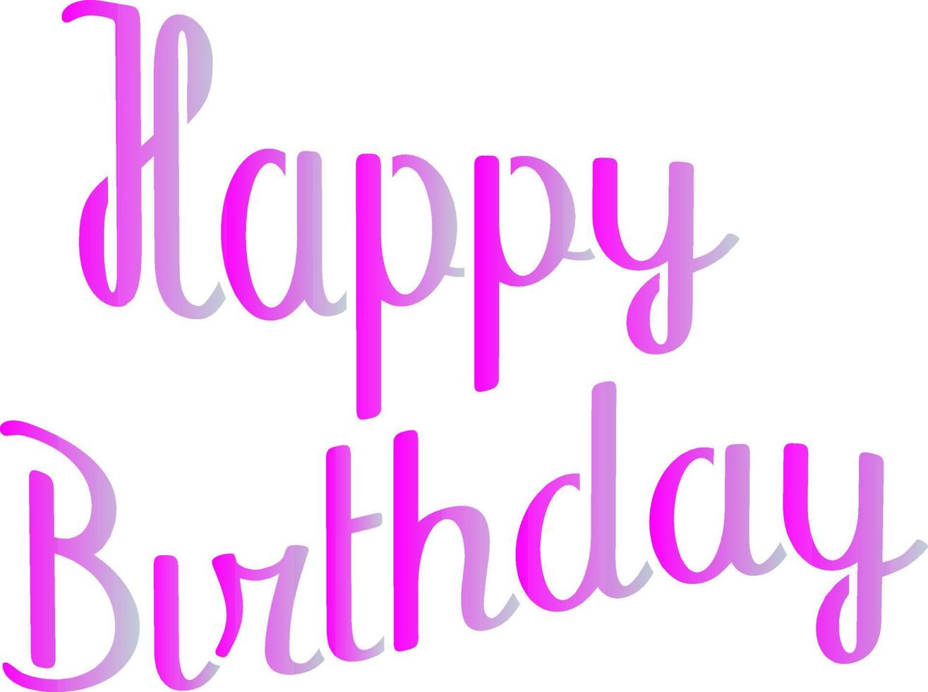 Pink happy birthday text on a white background. vector