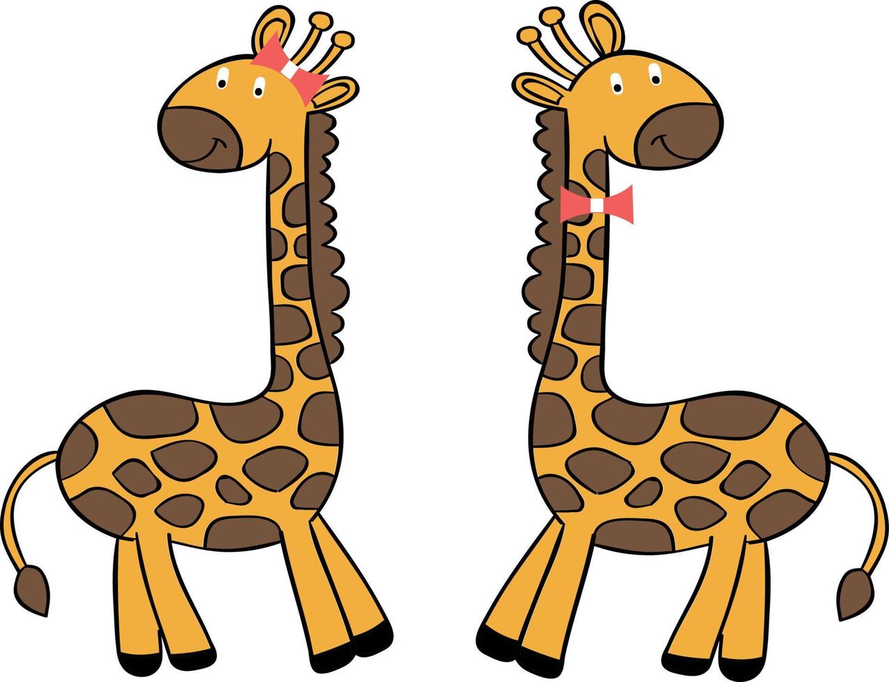 Giraffe animal africa yellow in brown spots  illustration. vector