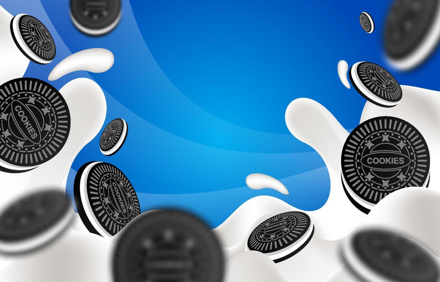 Cookies with Milk Background vector