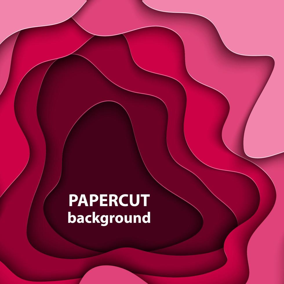 Vector background with magenta pink colorful paper cut shapes. 3D abstract paper art style, design layout for business presentations, flyers, posters, prints, decoration, cards, brochure