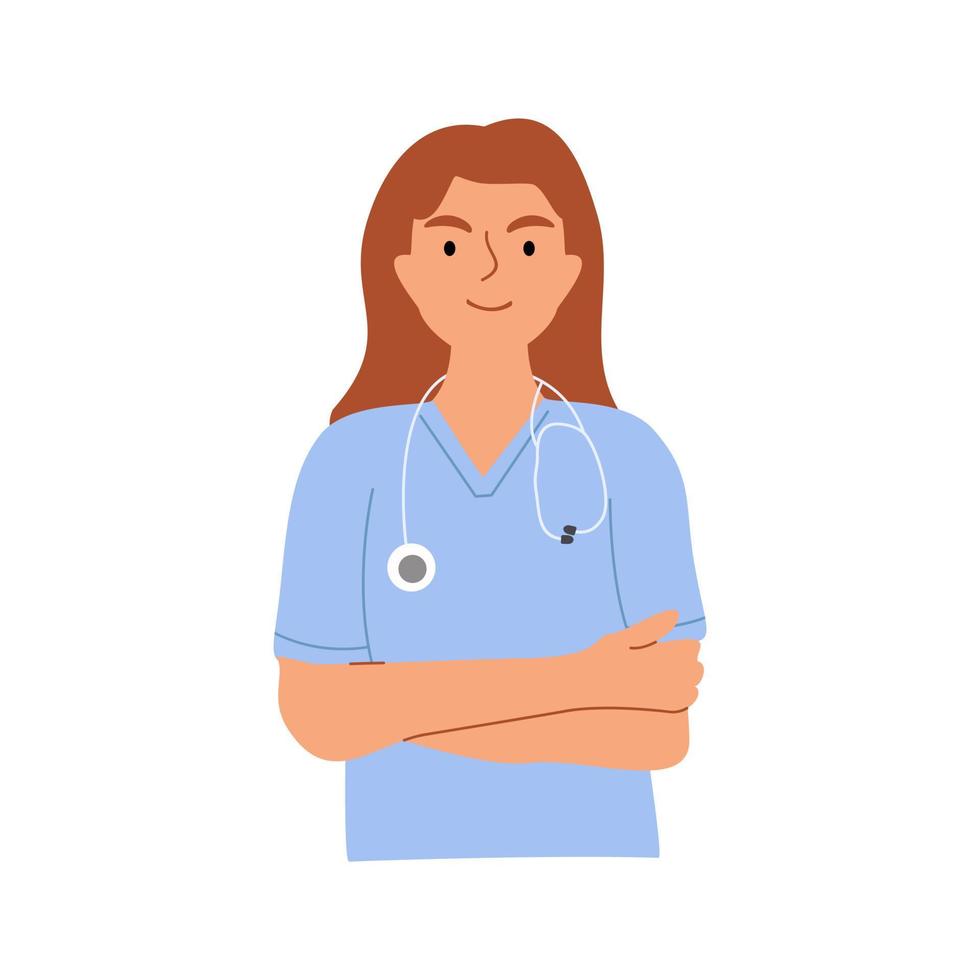 Vector cute female doctor illustration