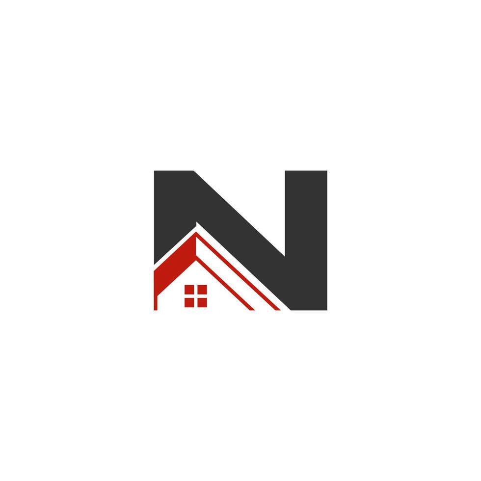 the letter N house logo vector