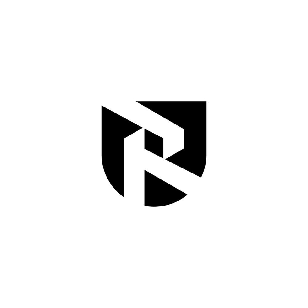 Letter R and Shield Security Logo Design. Vector illustration logo template