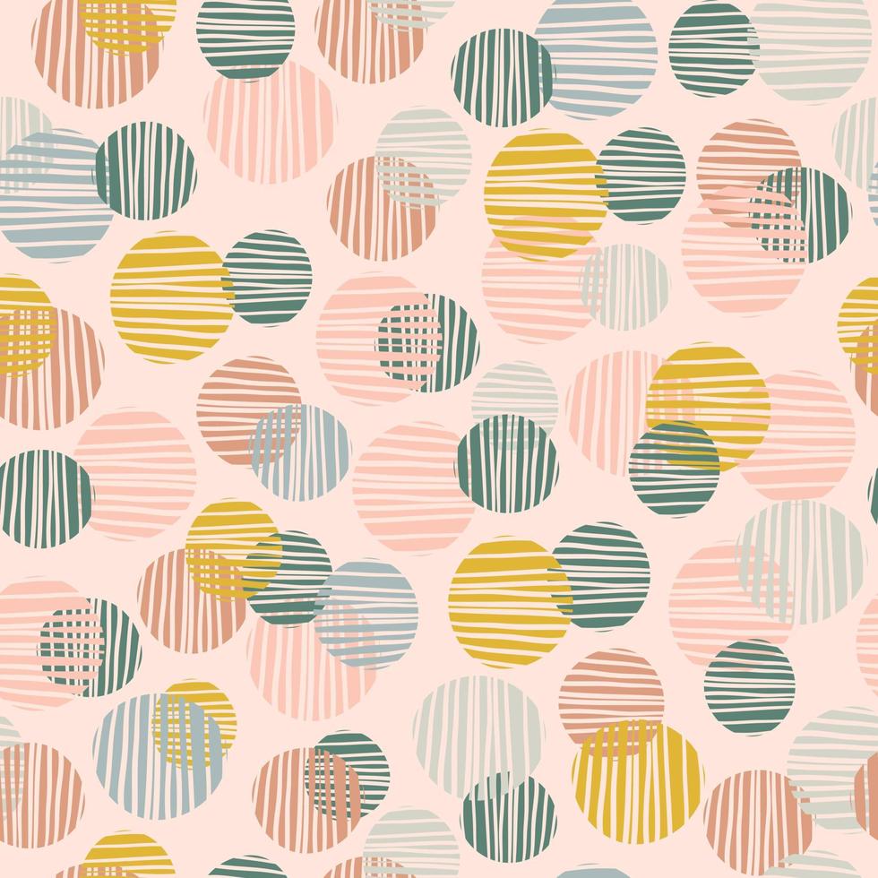 Seamless pattern rounds in minimalism style vector illustration