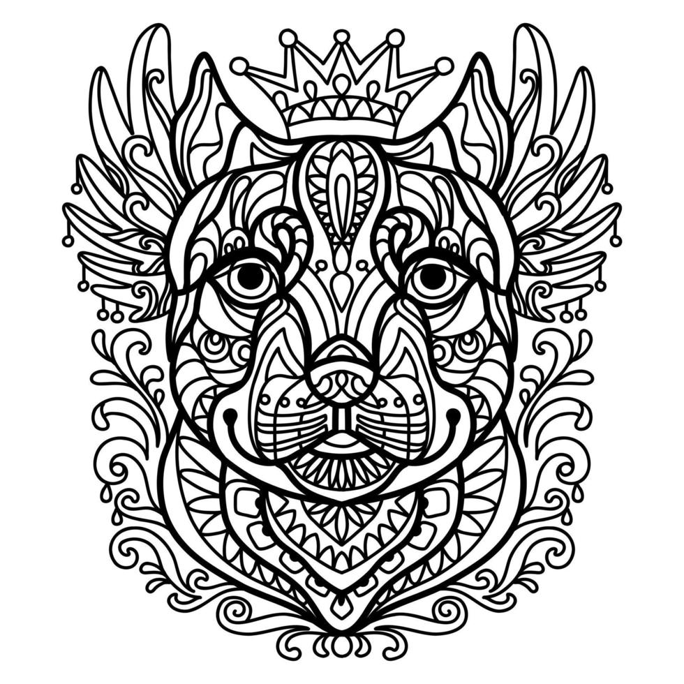 Coloring book page pitbull dog vector illustration 20900189 Vector Art