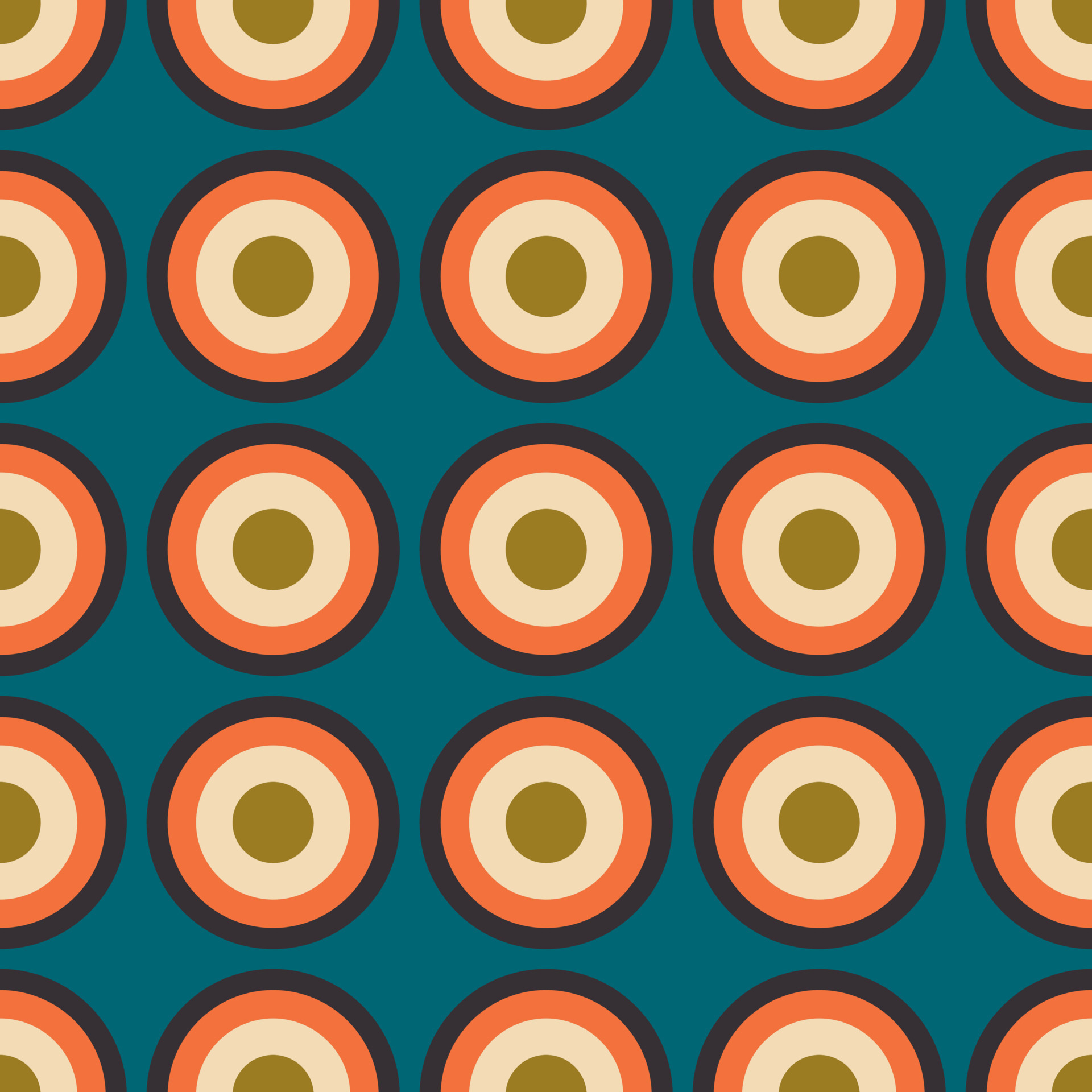 Aesthetic mid century printable seamless pattern with retro design
