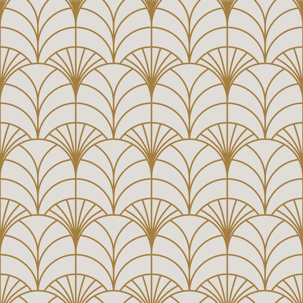 Vintage Art Deco Seamless Pattern. Line art geometric gold shapes. Modern ornaments vector illustration. Gatsby retro elegant background for fabric, wallpaper or wrapping