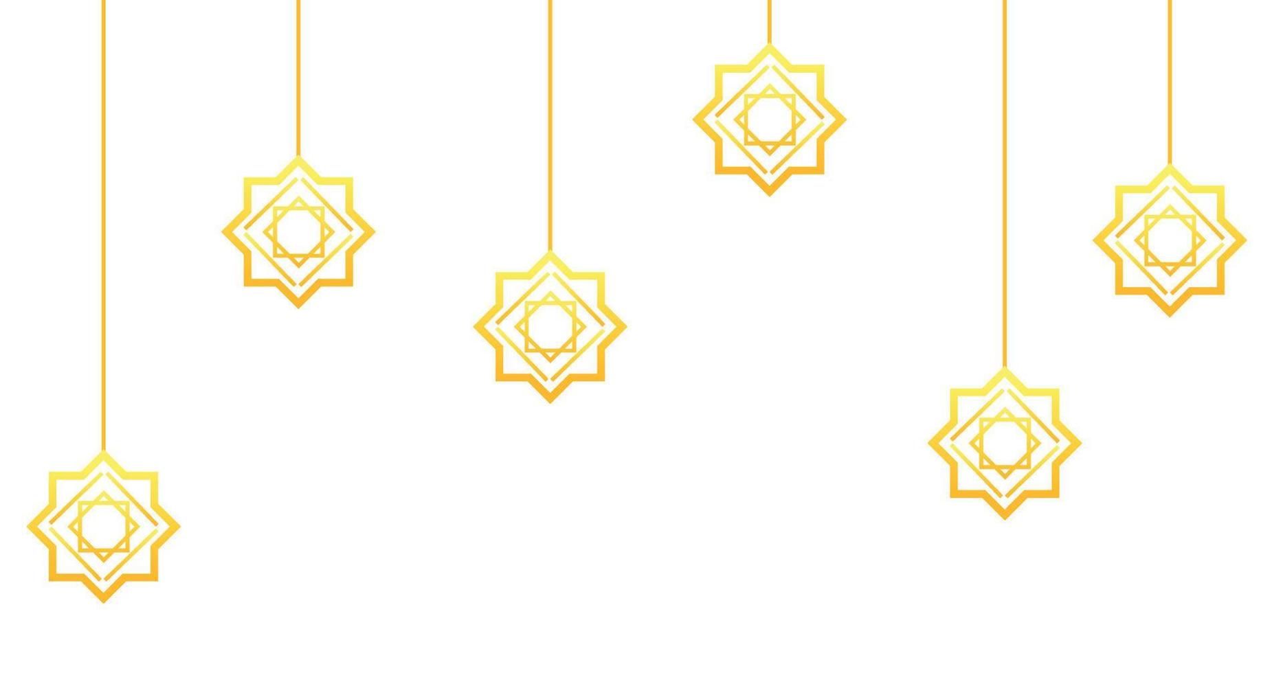 Gold Islamic Ornament Decoration Isolated on White Background vector