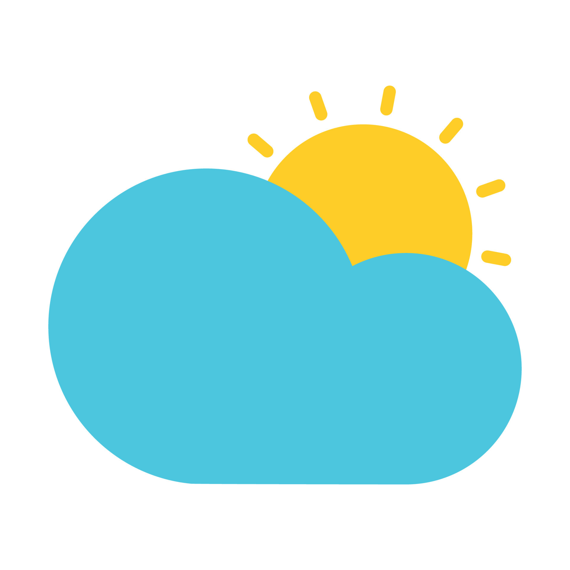 Sun with Cloud Icon Clipart for Weather Vector Illustration 20900396 ...