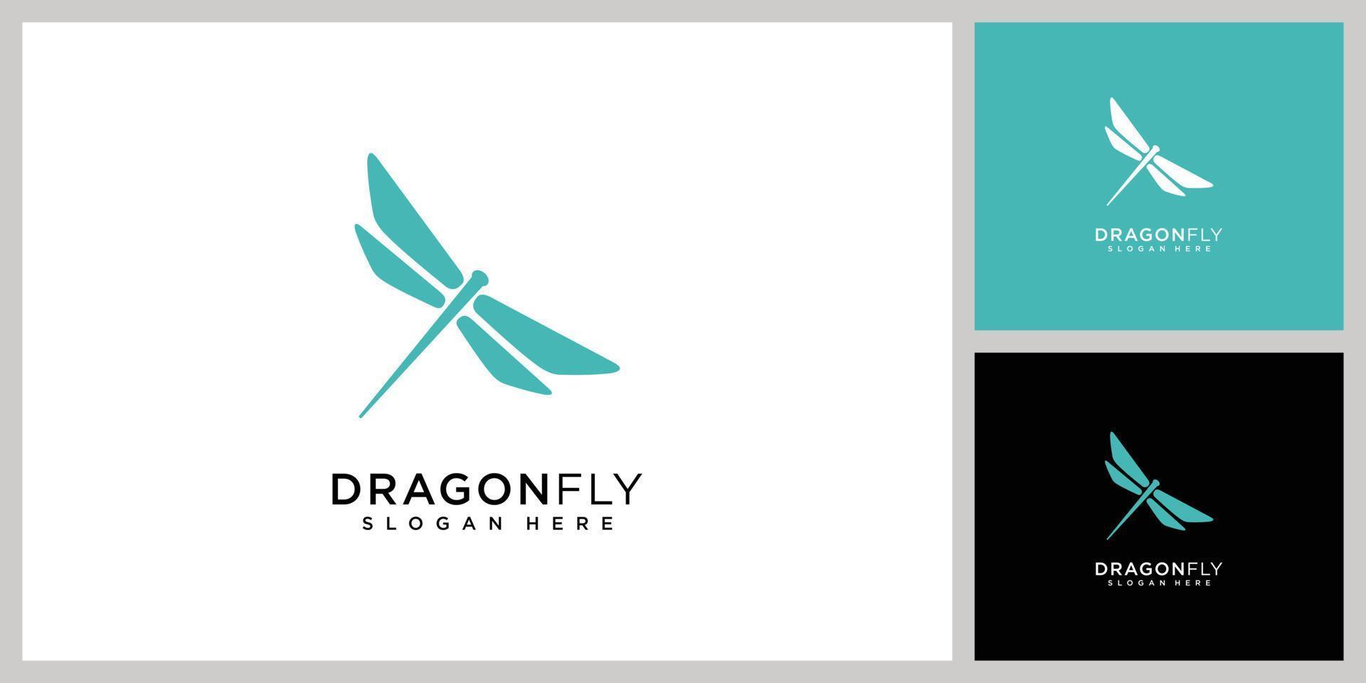 dragonfly logo vector design line style