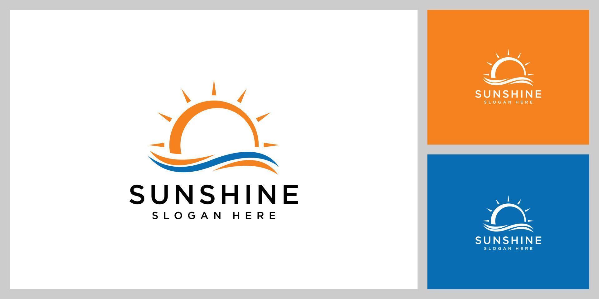 sun logo vector icon design linear