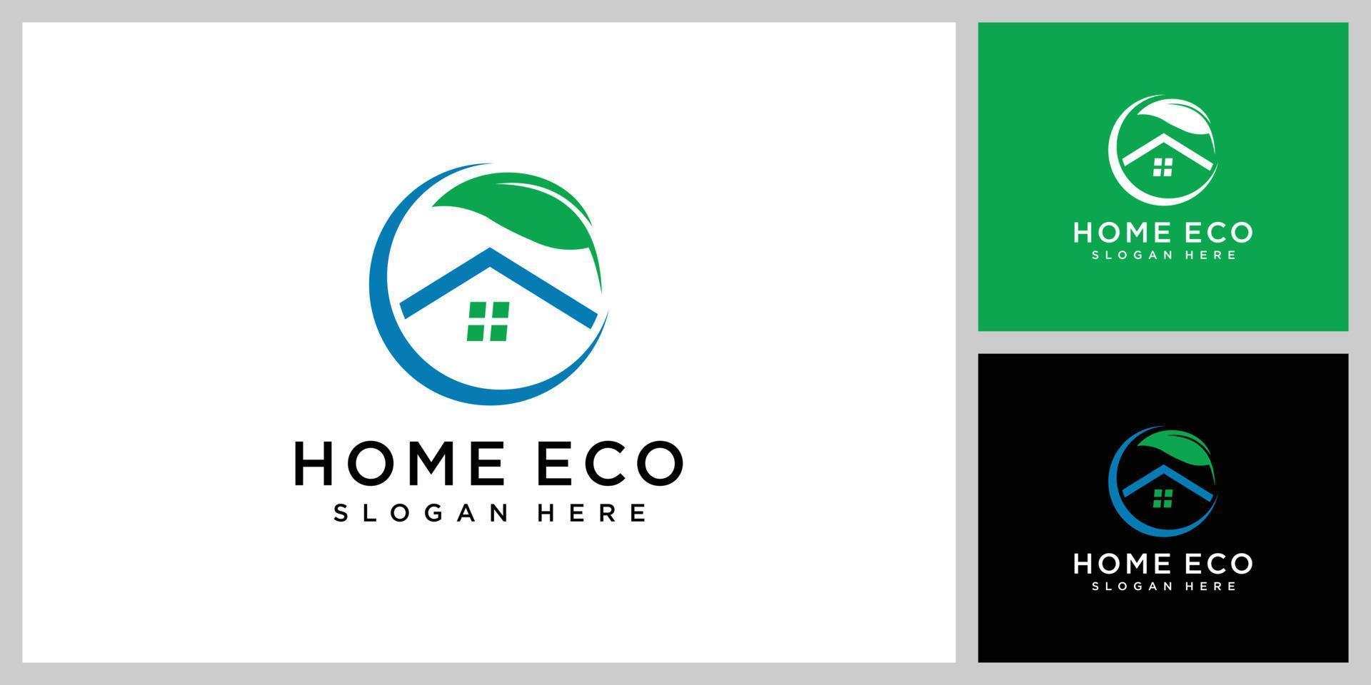 home eco logo vector design template