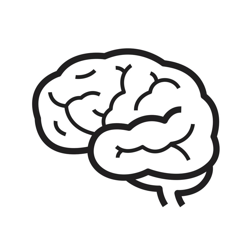 sencillo icono humano cerebro. vector