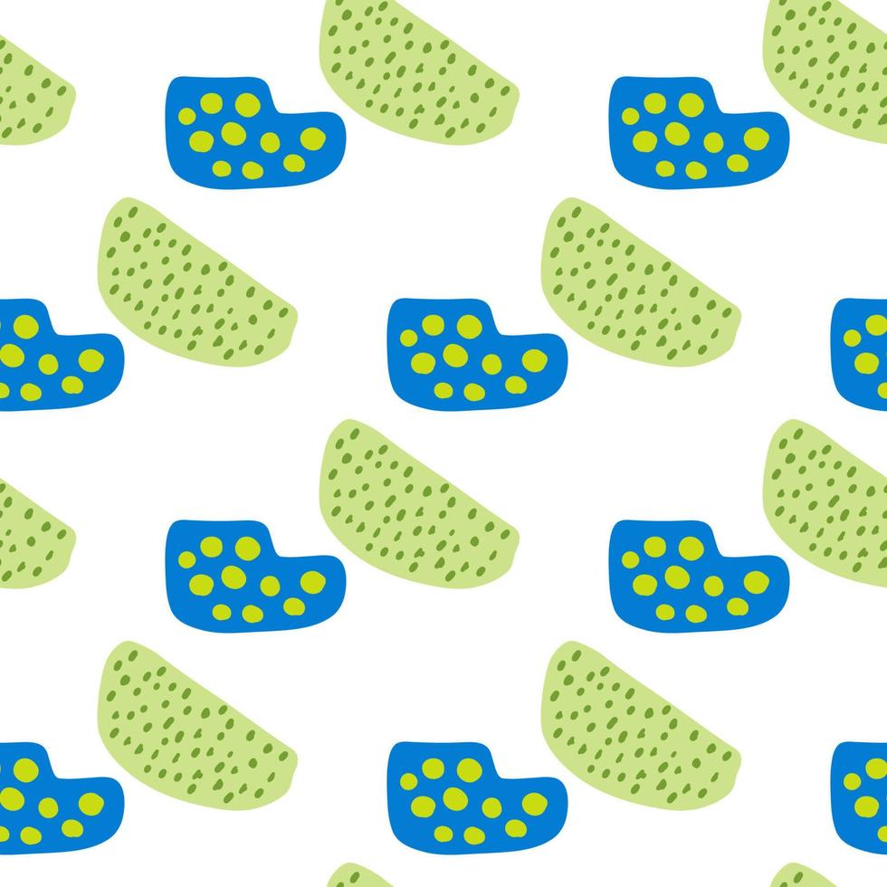 Seamless pattern with abstract texture shape green color on white background vector