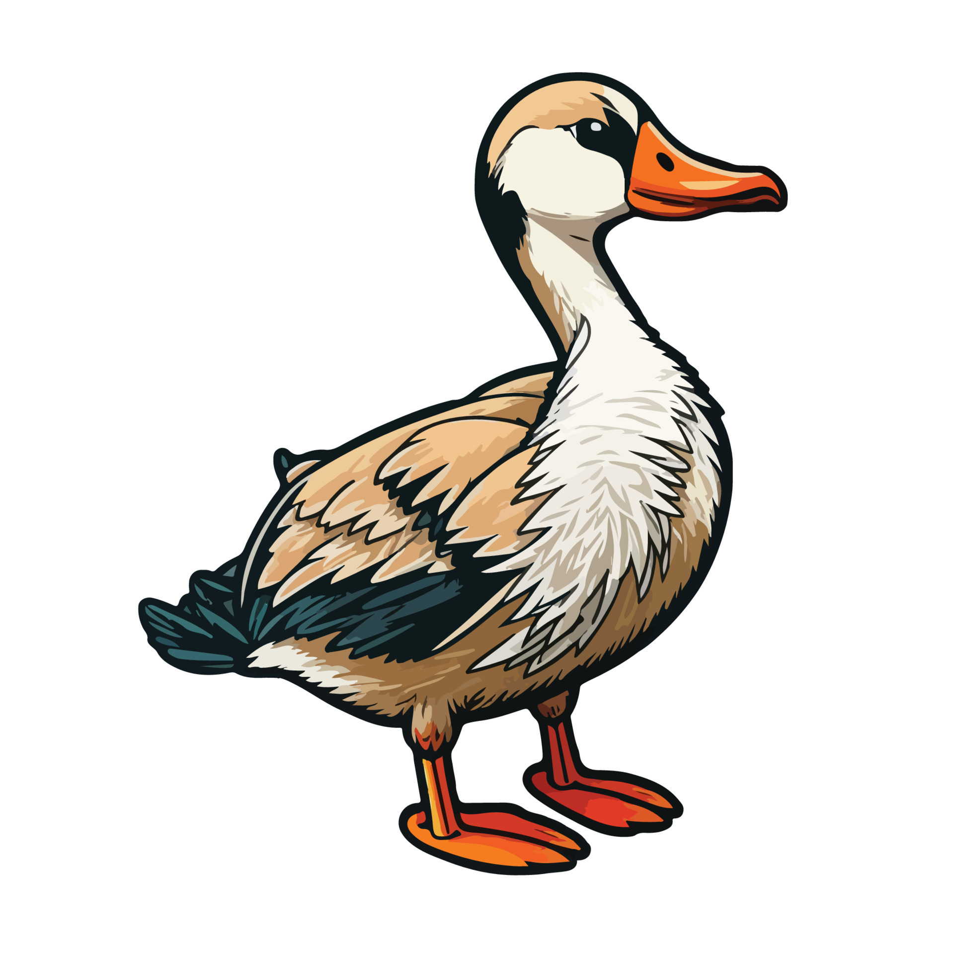 cute goose cartoon style 20901373 Vector Art at Vecteezy