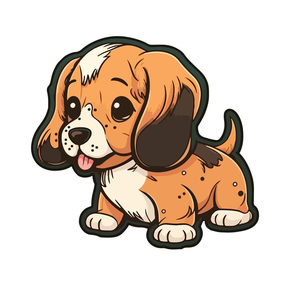 linda perrito dibujos animados estilo vector