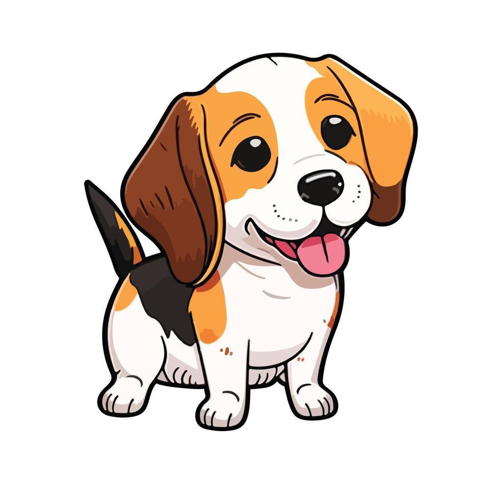 linda perro dibujos animados estilo vector