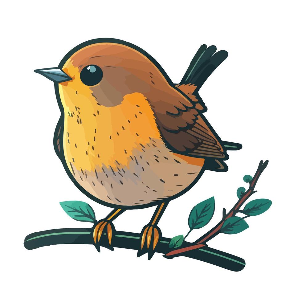 cute bird cartoon style vector