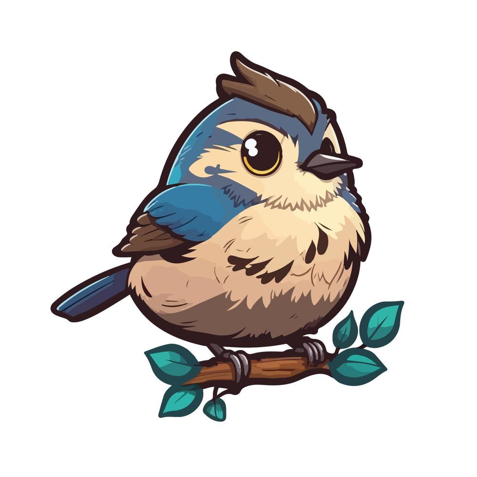 cute sparrow cartoon style vector