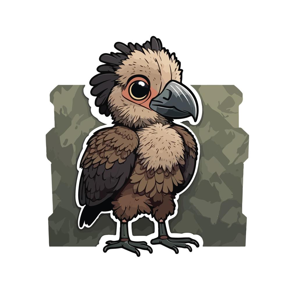 cute vulture cartoon style vector