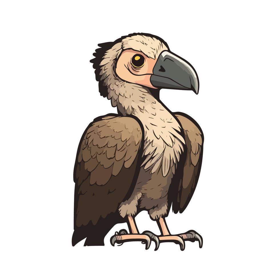 cute vulture cartoon style vector