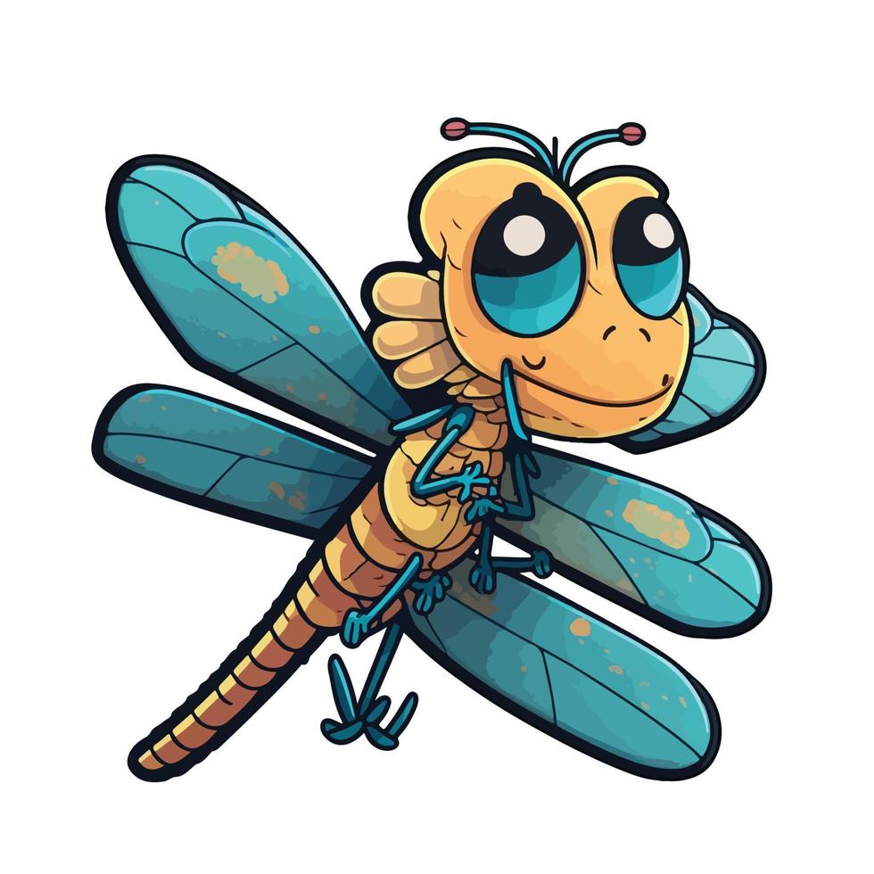 cute dragonfly cartoon style vector