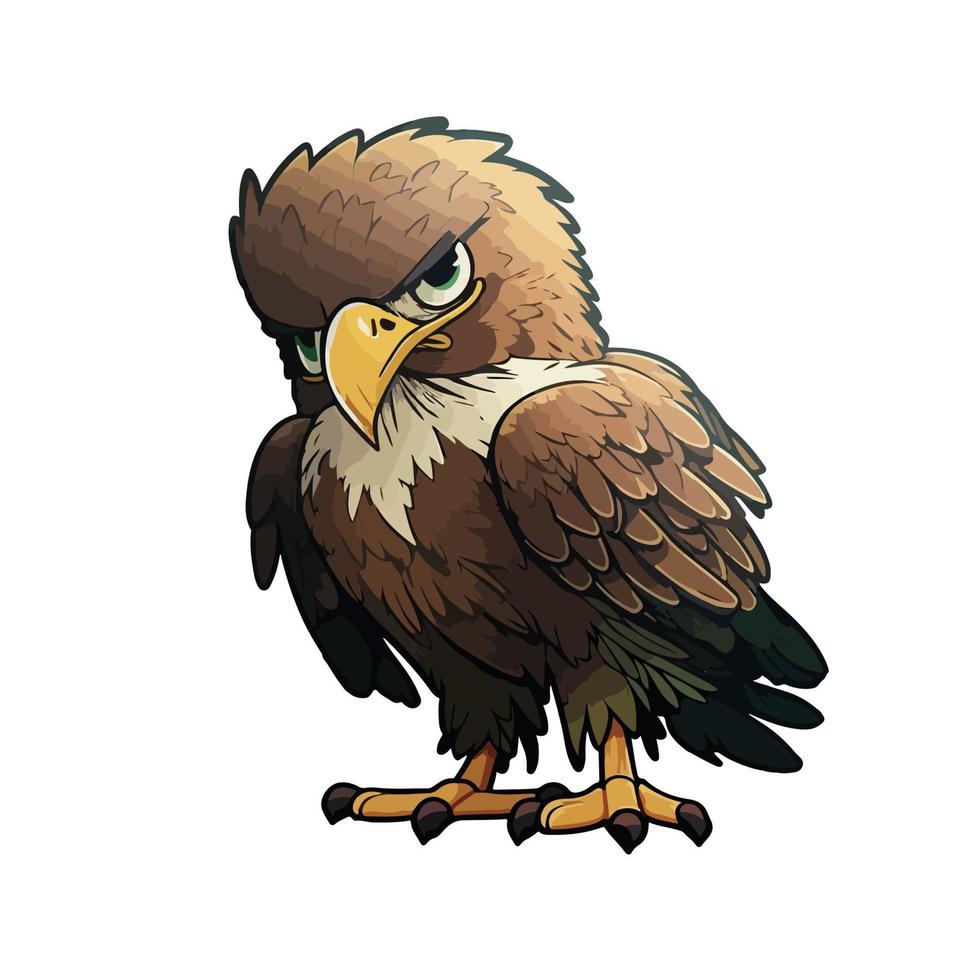 cute eagle cartoon style vector