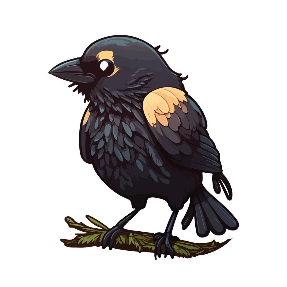 cute crow cartoon style vector