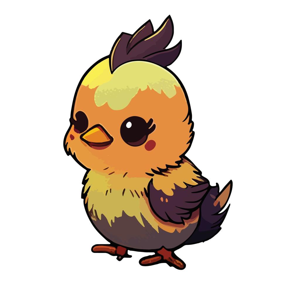 linda pollo dibujos animados estilo vector