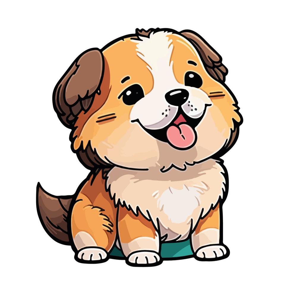 cute dog cartoon style vector