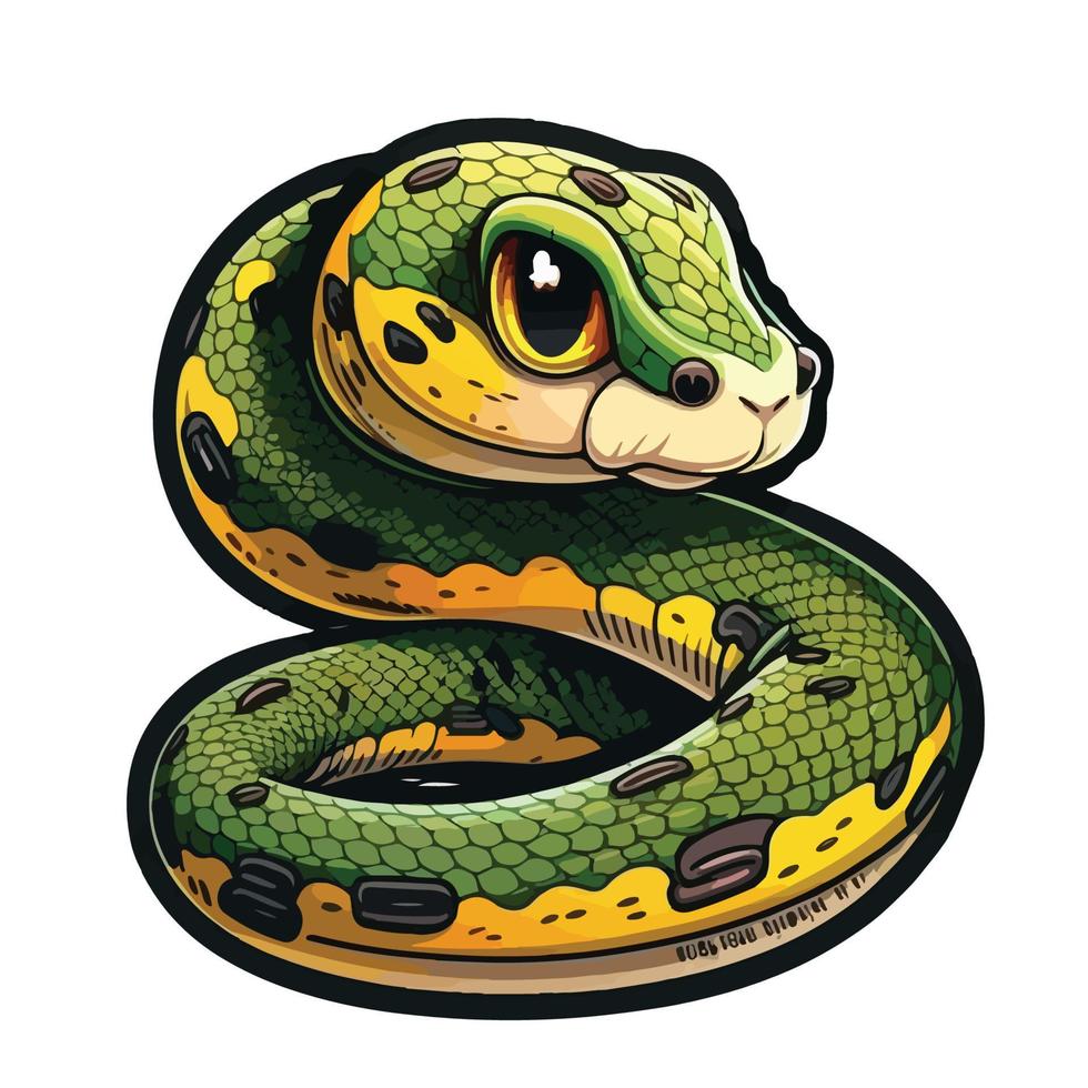 cute anaconda cartoon style vector