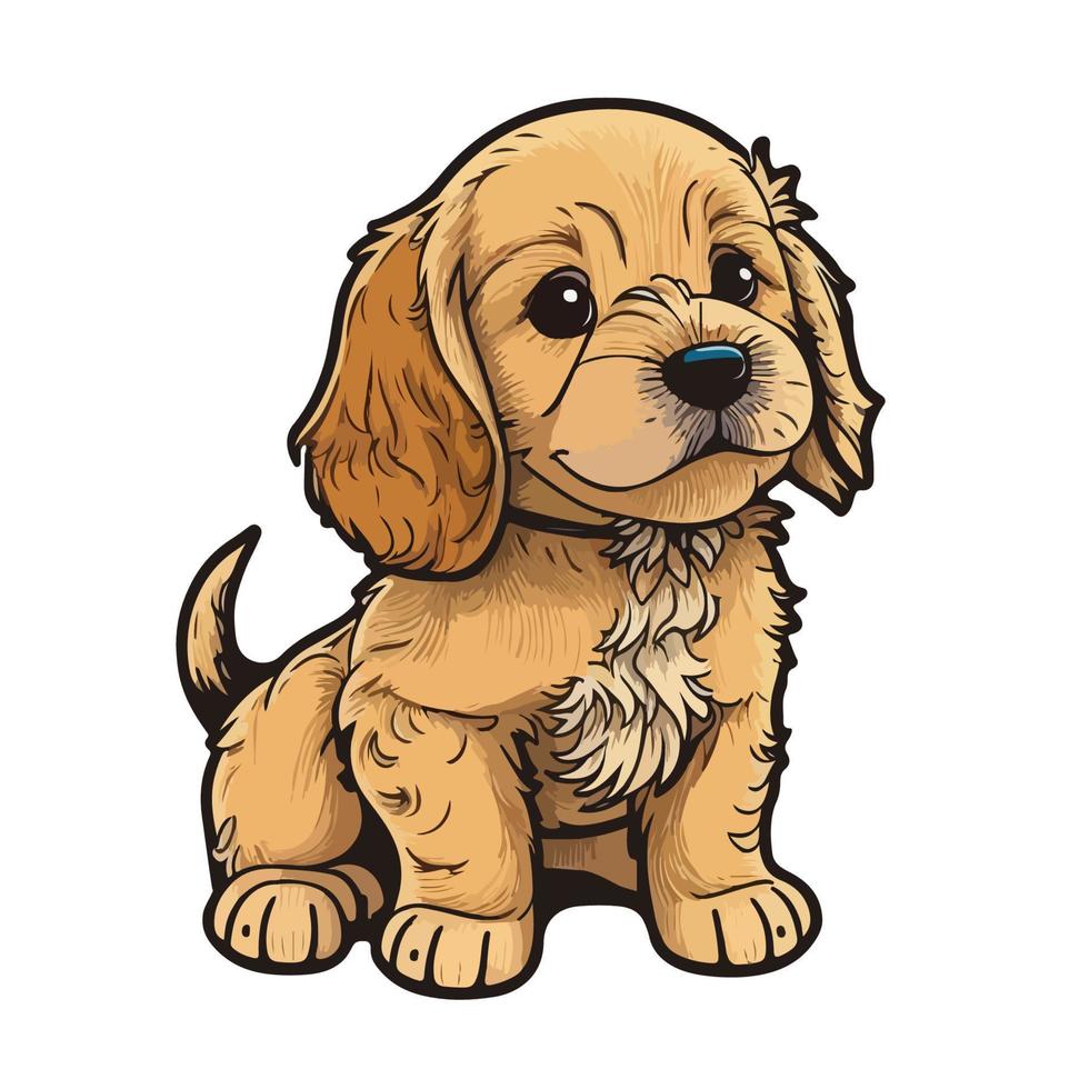 cute dog cartoon style vector