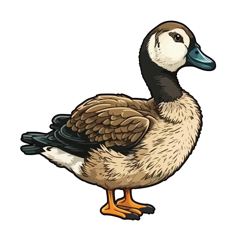 cute goose cartoon style vector