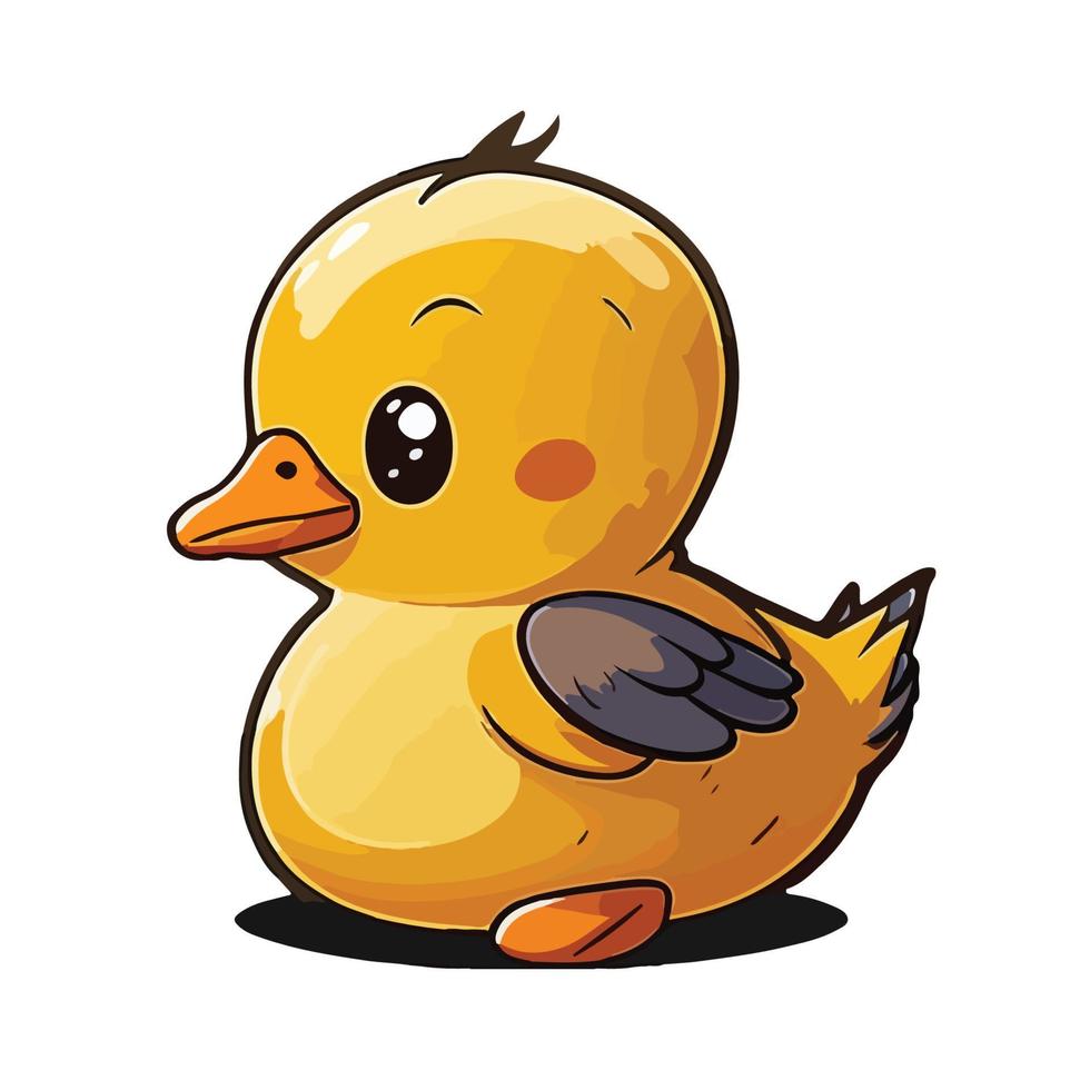 cute duck cartoon style vector