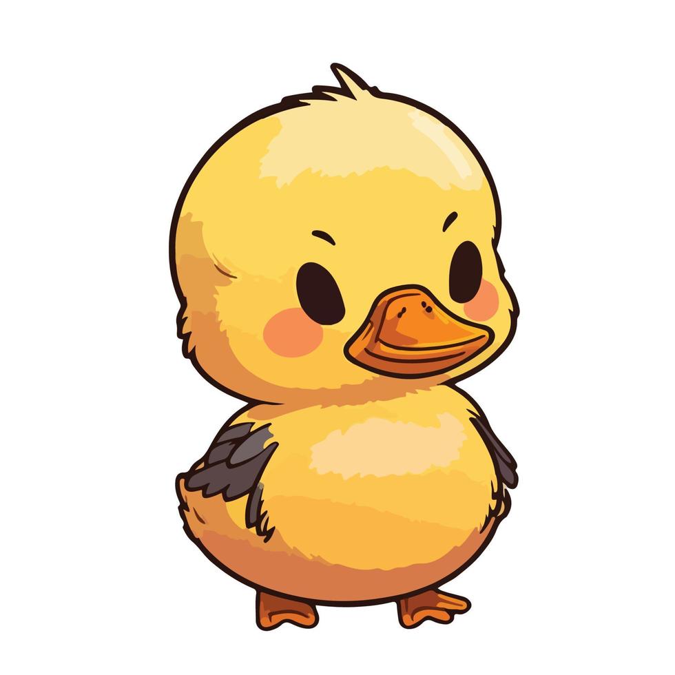 cute duck cartoon style vector