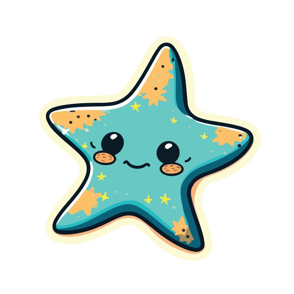 linda estrella de mar dibujos animados estilo vector