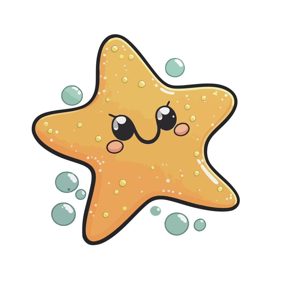 cute starfish cartoon style vector