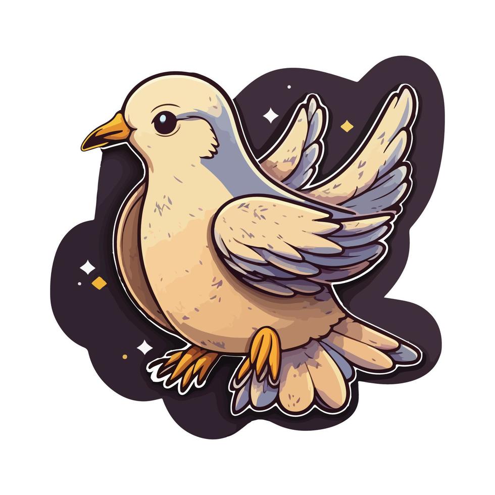 cute dove cartoon style vector