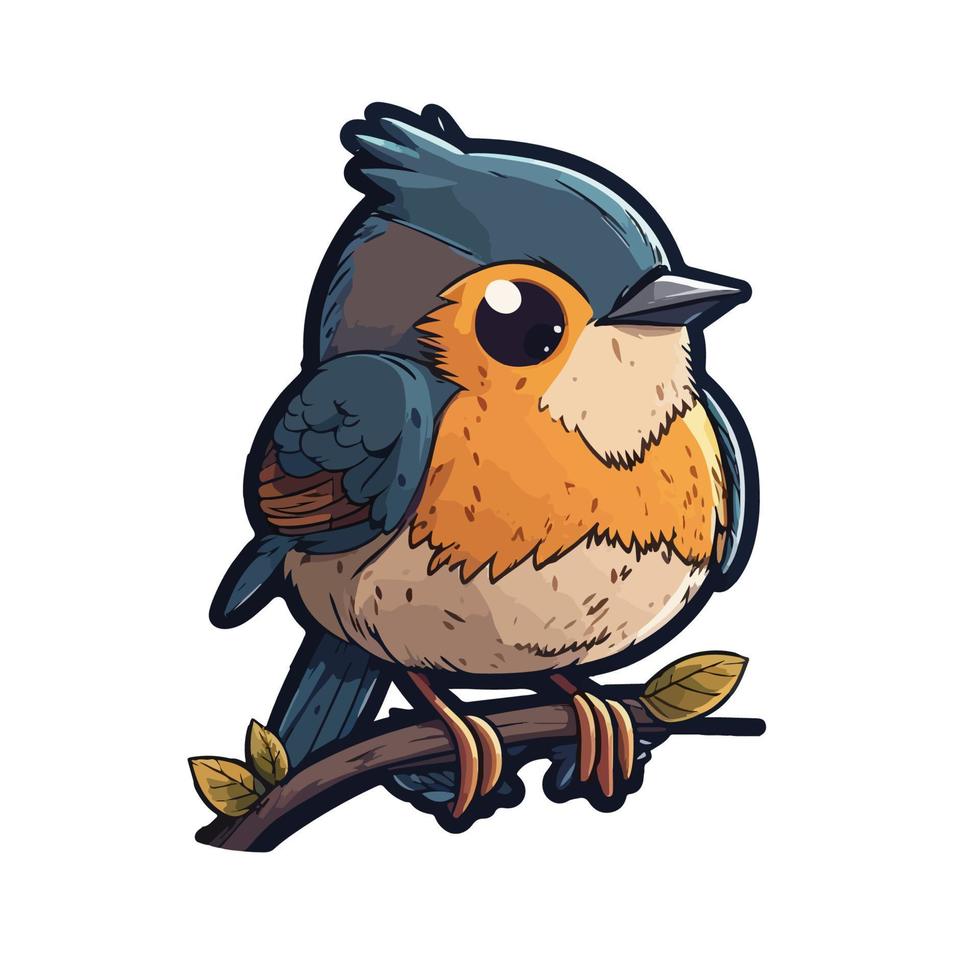 cute bird cartoon style vector