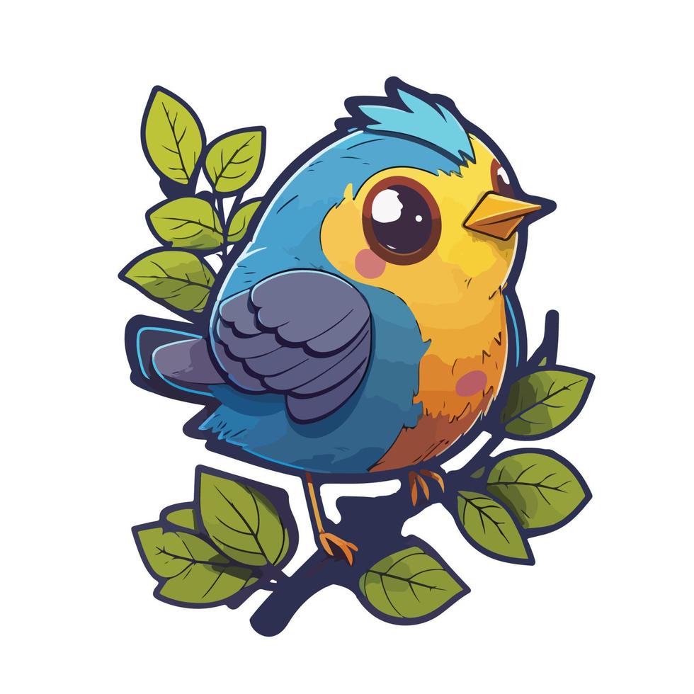 cute bird cartoon style vector